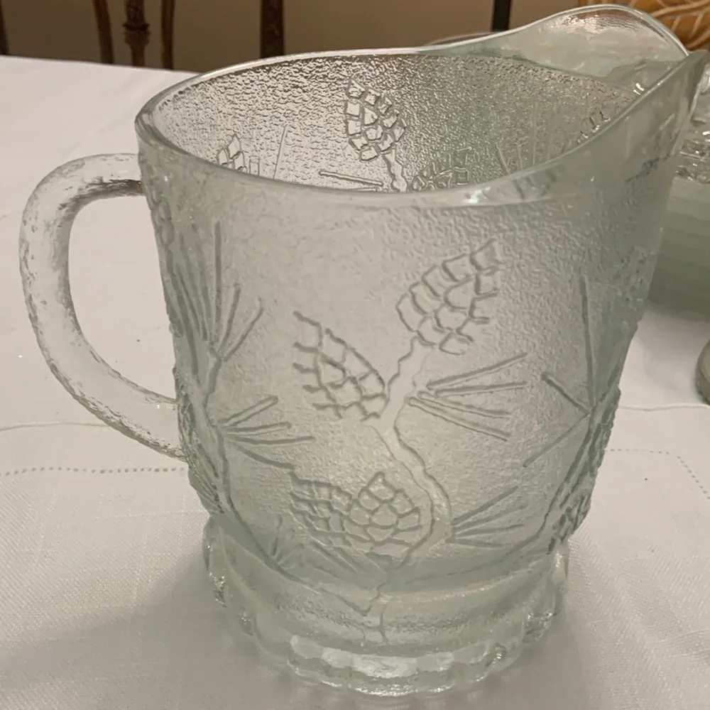 Vintage Tiara Glass Pitcher Ponderosa Pine - Picture 4 of 8